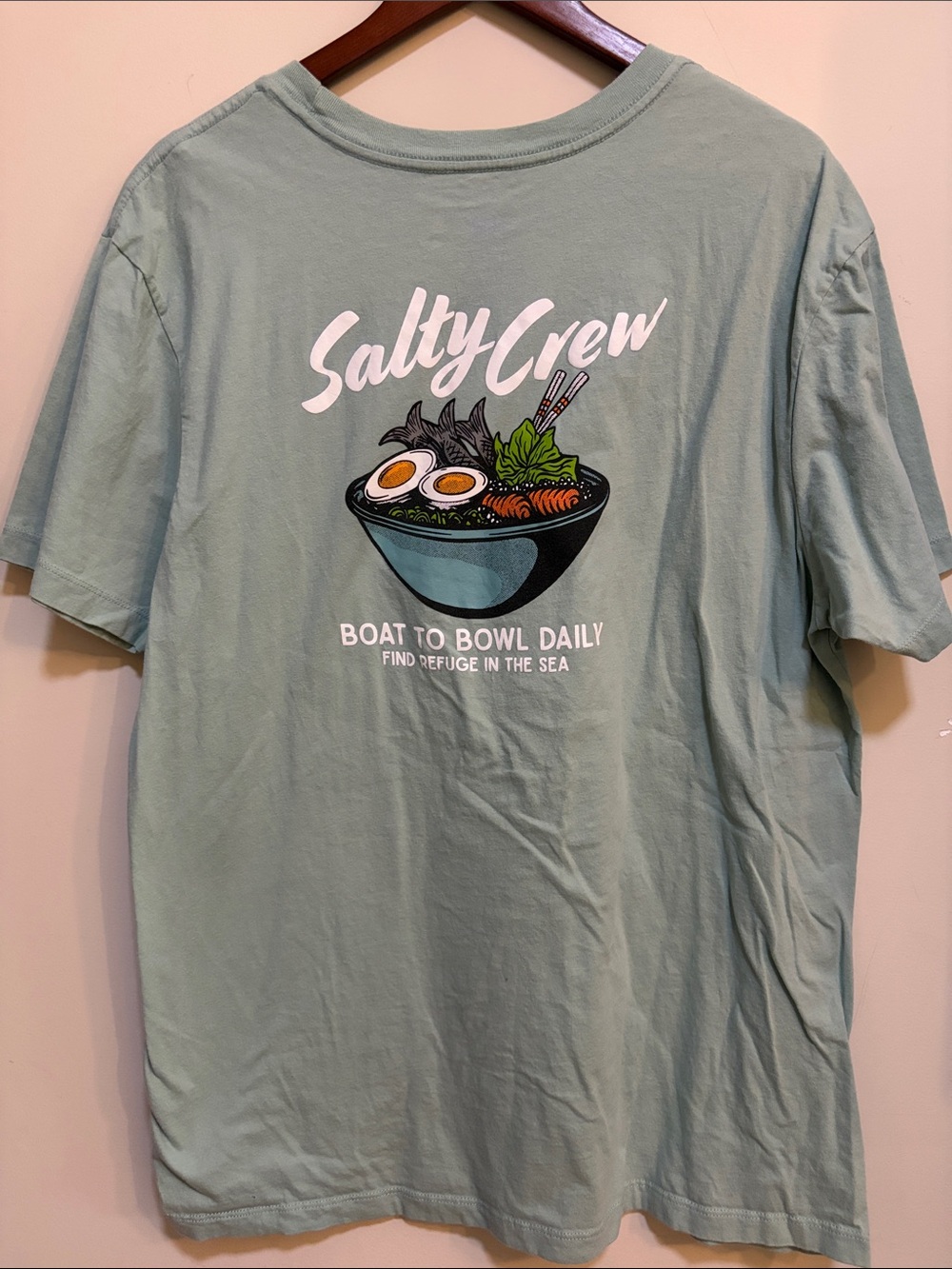 Salty Crew Boat To Bowl Daily Graphic T Shirt Mens XL Green Fishing Surf Tee